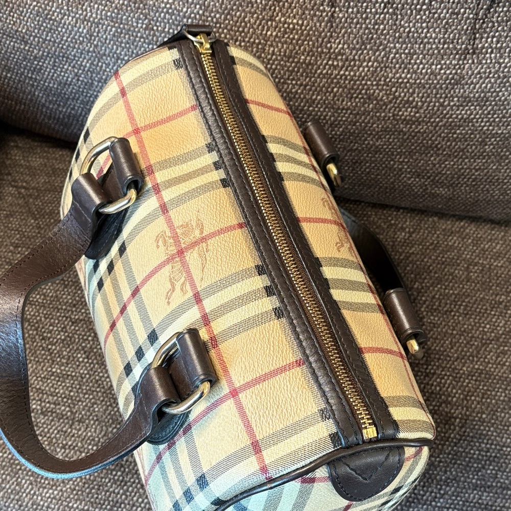 Authentic Burberry Haymarket Check Coated Canvas Northfield Bag/Boston Bag - Picture 7 of 13